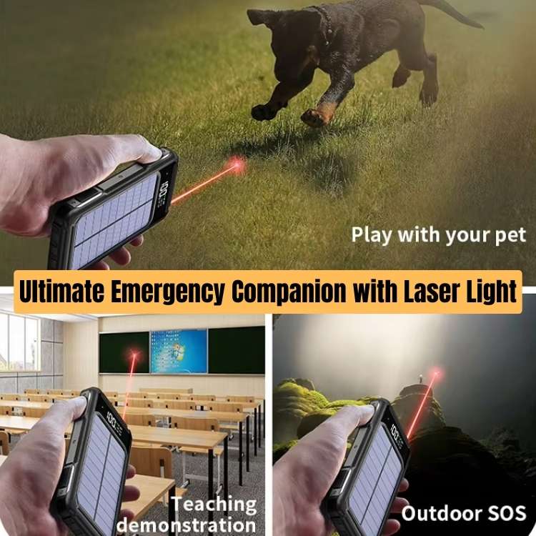 Solaire Powerbank 20.000mAh Zwart Oranje Groen USB Oplader voor Smartphone Outdoor Camping Noodstroom | Sulvida