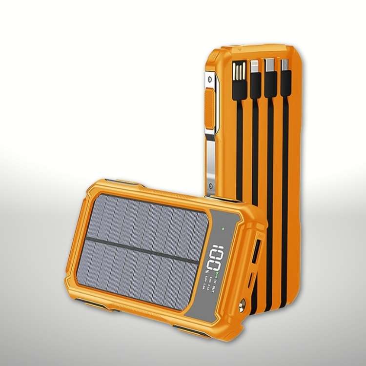 Solaire Powerbank 20.000mAh Zwart Oranje Groen USB Oplader voor Smartphone Outdoor Camping Noodstroom | Sulvida