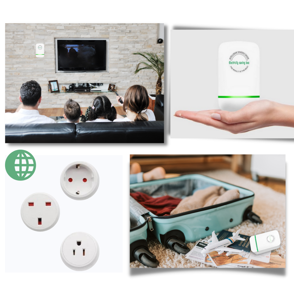 Dispositif d’économie d’énergie pour prise électrique – Optimisation universelle de l’alimentation, prise EU US, compact, économie d’énergie | Sulvida
