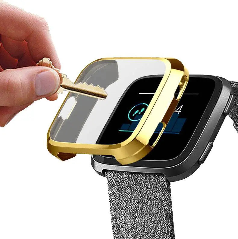 Coque de protection pour smartwatch Versa 2 - Protection intégrale de l’écran et du boîtier - Couleur or - Élégante | Sulvida