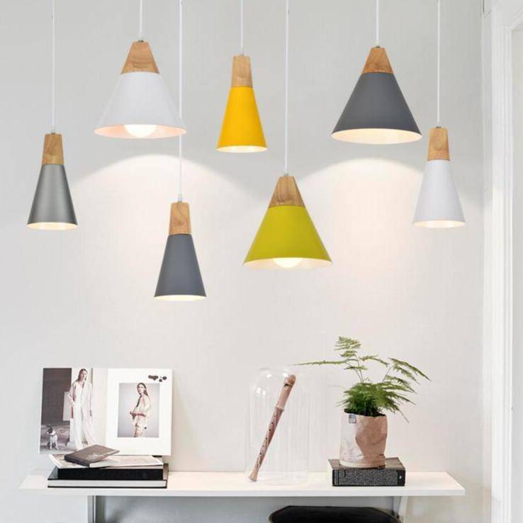 Hanglamp Hout & Aluminium Kegelvorm Vintage Design Ø22cm E27 Fitting Woonkamer Eetkamer Keuken Verlichting | Sulvida