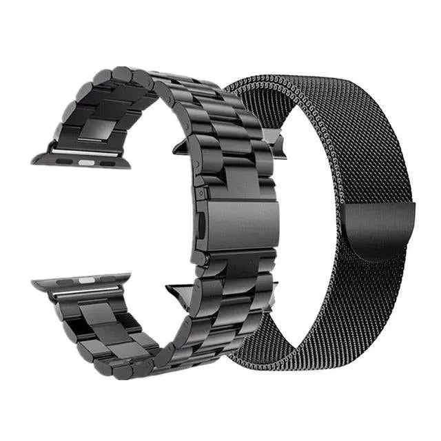 Ensemble de bracelets de montre en maille et à maillons en acier inoxydable, compatible avec les boîtiers de montre de 40-49mm, interchangeable | Sulvida