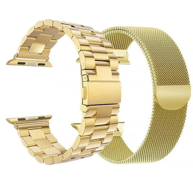 Ensemble de bracelets de montre en maille et à maillons en acier inoxydable, compatible avec les boîtiers de montre de 40-49mm, interchangeable | Sulvida
