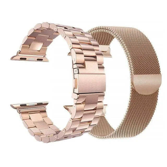 Ensemble de bracelets de montre en maille et à maillons en acier inoxydable, compatible avec les boîtiers de montre de 40-49mm, interchangeable | Sulvida