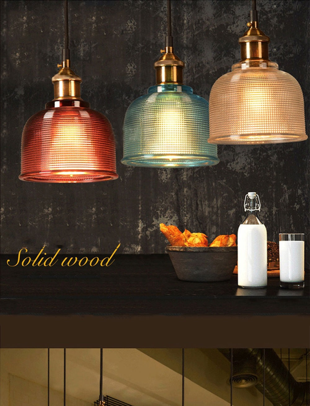 Vintage Hanglamp Gekleurd Glas en Metaal Retro Interieur Eetkamer Woonkamer Stijlvolle Verlichting Verstelbaar | Sulvida