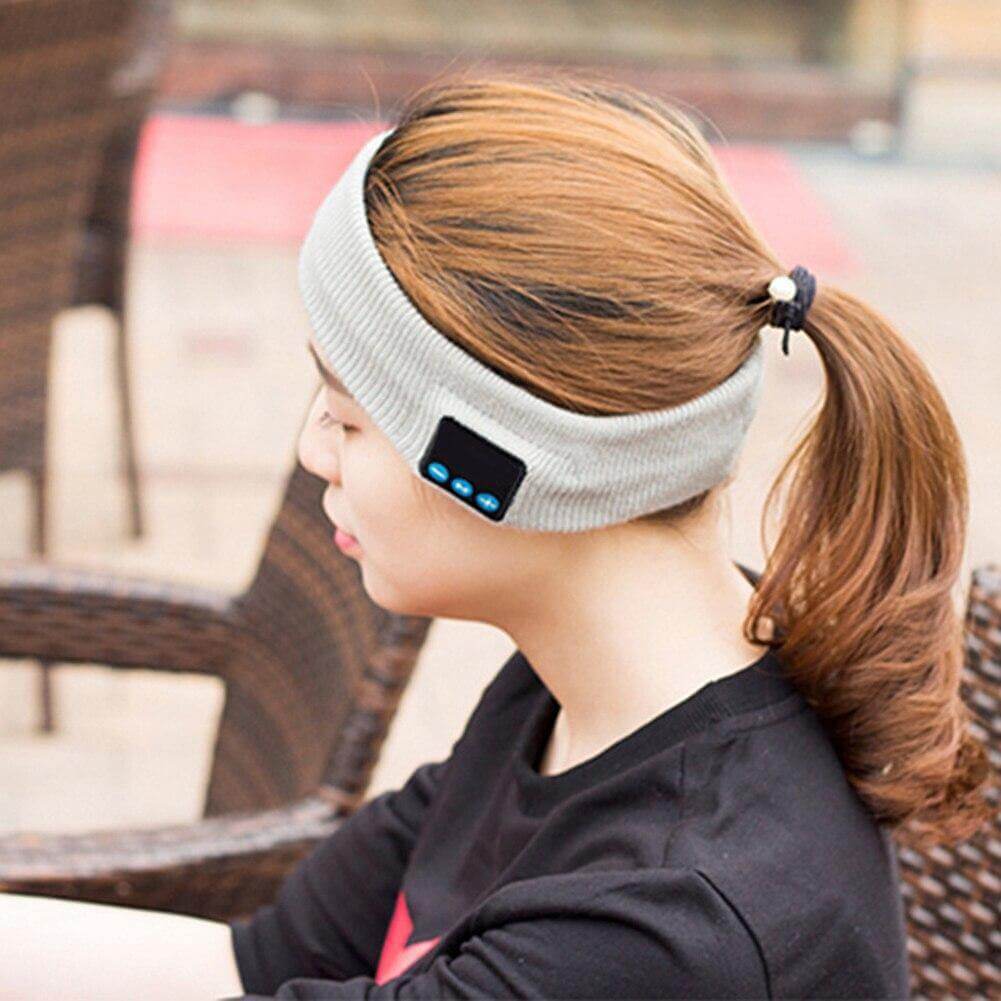 Bluetooth Muziek Hoofdband Gebreid Acryl Draadloze Stereo Koptelefoon Verstelbaar Hardlopen Gym Sport Fitness | Sulvida