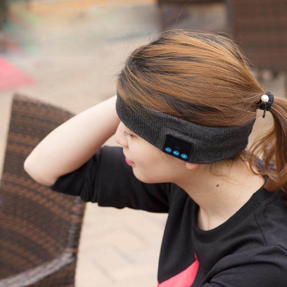 Bluetooth Muziek Hoofdband Gebreid Acryl Draadloze Stereo Koptelefoon Verstelbaar Hardlopen Gym Sport Fitness | Sulvida