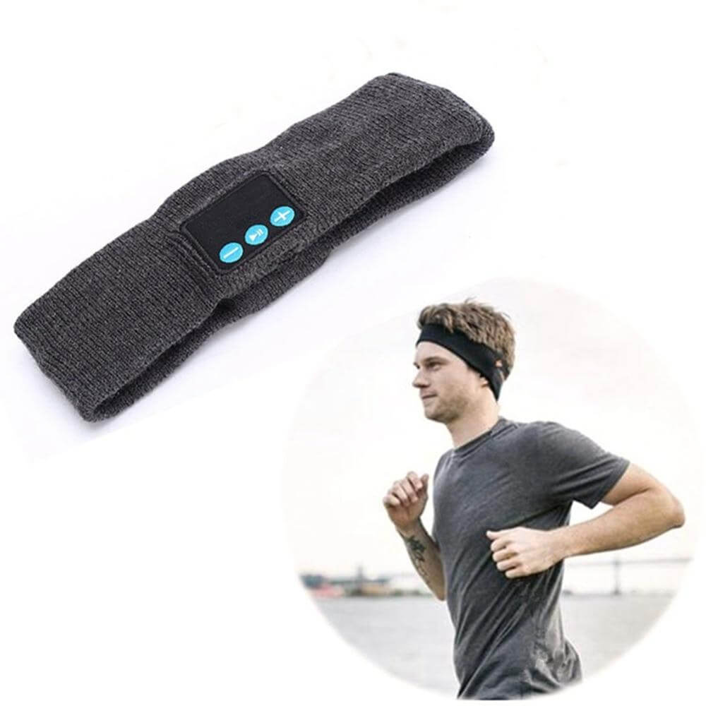 Bluetooth Muziek Hoofdband Gebreid Acryl Draadloze Stereo Koptelefoon Verstelbaar Hardlopen Gym Sport Fitness | Sulvida
