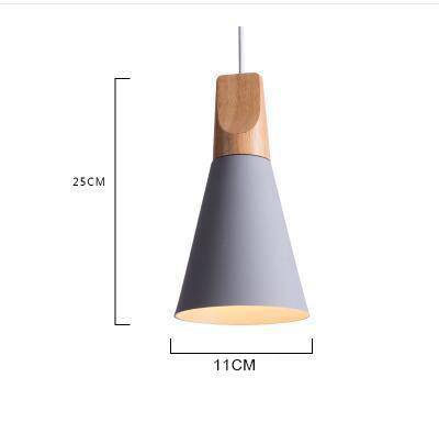 Hanglamp Hout & Aluminium Kegelvorm Vintage Design Ø22cm E27 Fitting Woonkamer Eetkamer Keuken Verlichting | Sulvida