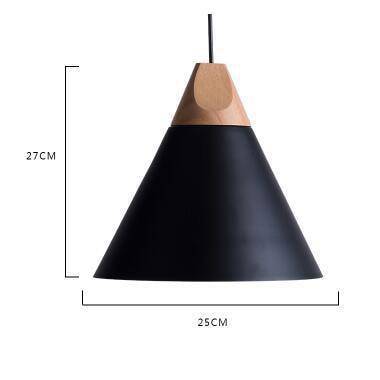 Hanglamp Hout & Aluminium Kegelvorm Vintage Design Ø22cm E27 Fitting Woonkamer Eetkamer Keuken Verlichting | Sulvida