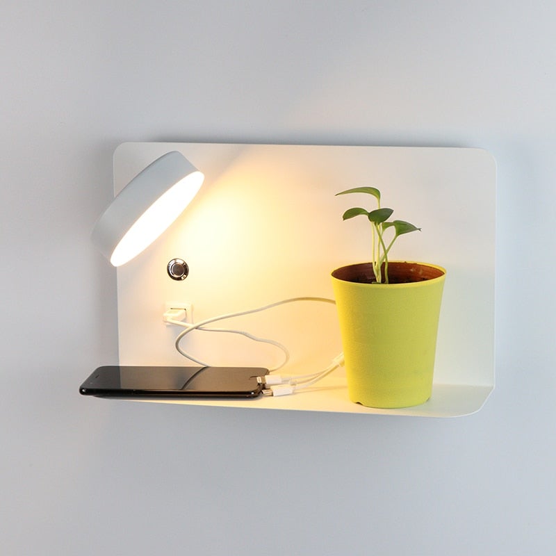 LED-wandlamp met USB-oplaadpoort dimbaar 3 kleurtemperaturen sfeervol leeslicht voor slaapkamer lounge en woonkamer | Sulvida