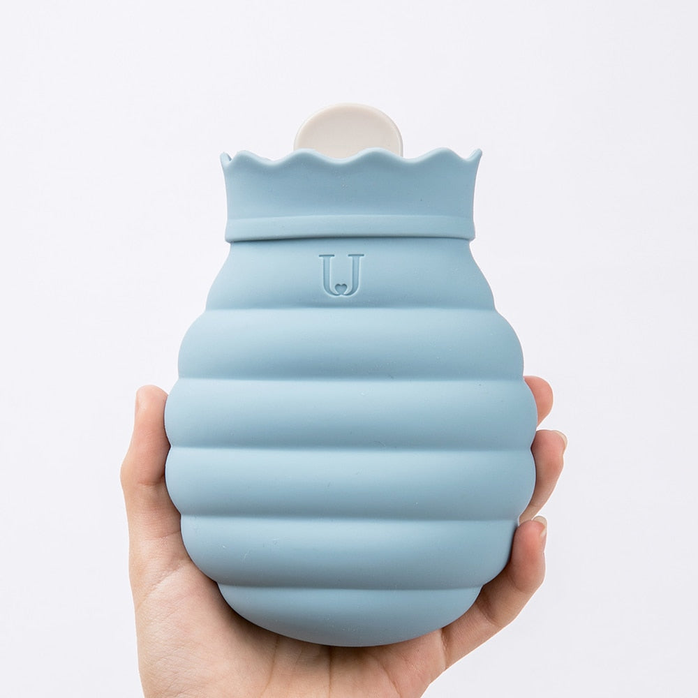 Siliconen Warmwaterkruik 313ml en 620ml Magnetronbestendig Grijs Blauw Rood Warmtecompres Verwarmingskruik | Sulvida