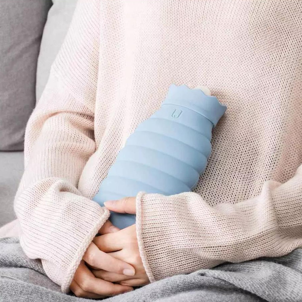 Siliconen Warmwaterkruik 313ml en 620ml Magnetronbestendig Grijs Blauw Rood Warmtecompres Verwarmingskruik | Sulvida