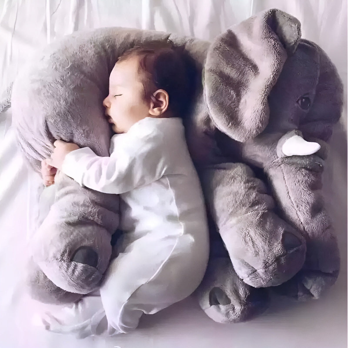 Zachte knuffelolifant voor baby's en kinderen 60 × 40 cm pluche speelgoed kussen babykamer decoratie | Sulvida