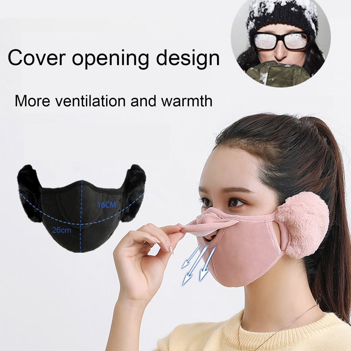 Unisex Winter Oorwarmer met Gezichtsmasker Fleece Warme Thermische Hoofdband Winddicht Nekwarmer Outdoor | Sulvida