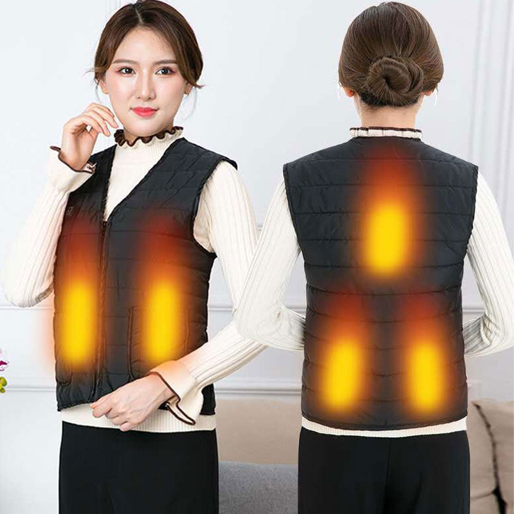 Elektrisch Verwarmingsvest Katoen 5 Verwarmingszones 3 Temperatuurstanden USB-oplaadbaar Unisex Winter | Sulvida