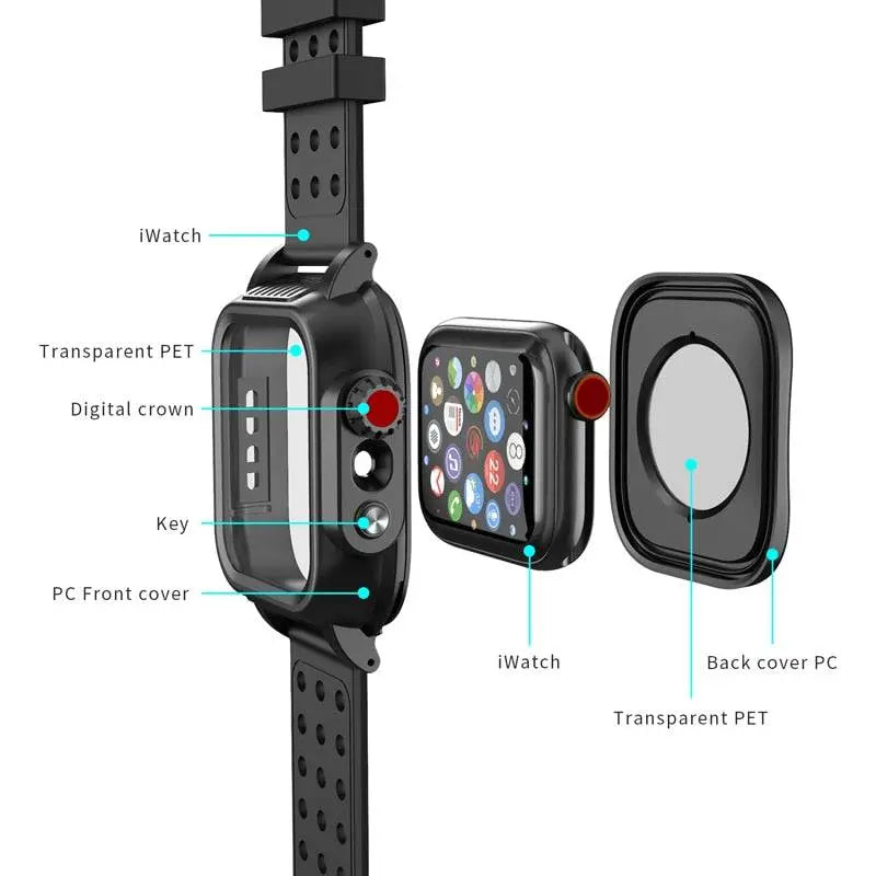 Bracelet de montre avec coque de protection pour Apple Watch Series 4 5 6 SE – Ensemble de protection assorti 44mm 42mm, accessoire | Sulvida