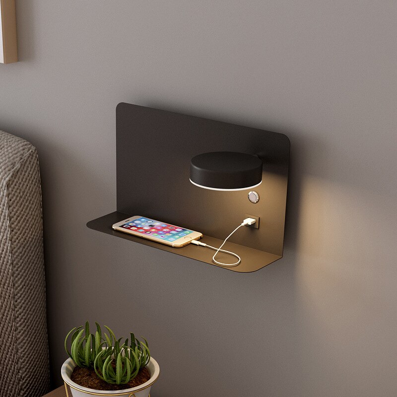 LED-wandlamp met USB-oplaadpoort dimbaar 3 kleurtemperaturen sfeervol leeslicht voor slaapkamer lounge en woonkamer | Sulvida