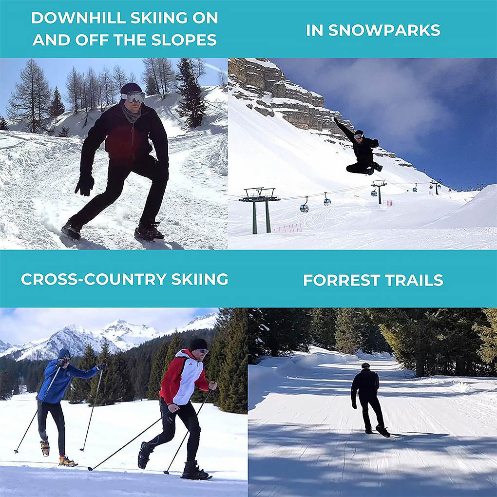 Verstelbare Mini Ski Schoenen voor Sneeuwsporten Winter - Maat 37-45 - Met Achterrem - Zwart - Unisex | Sulvida