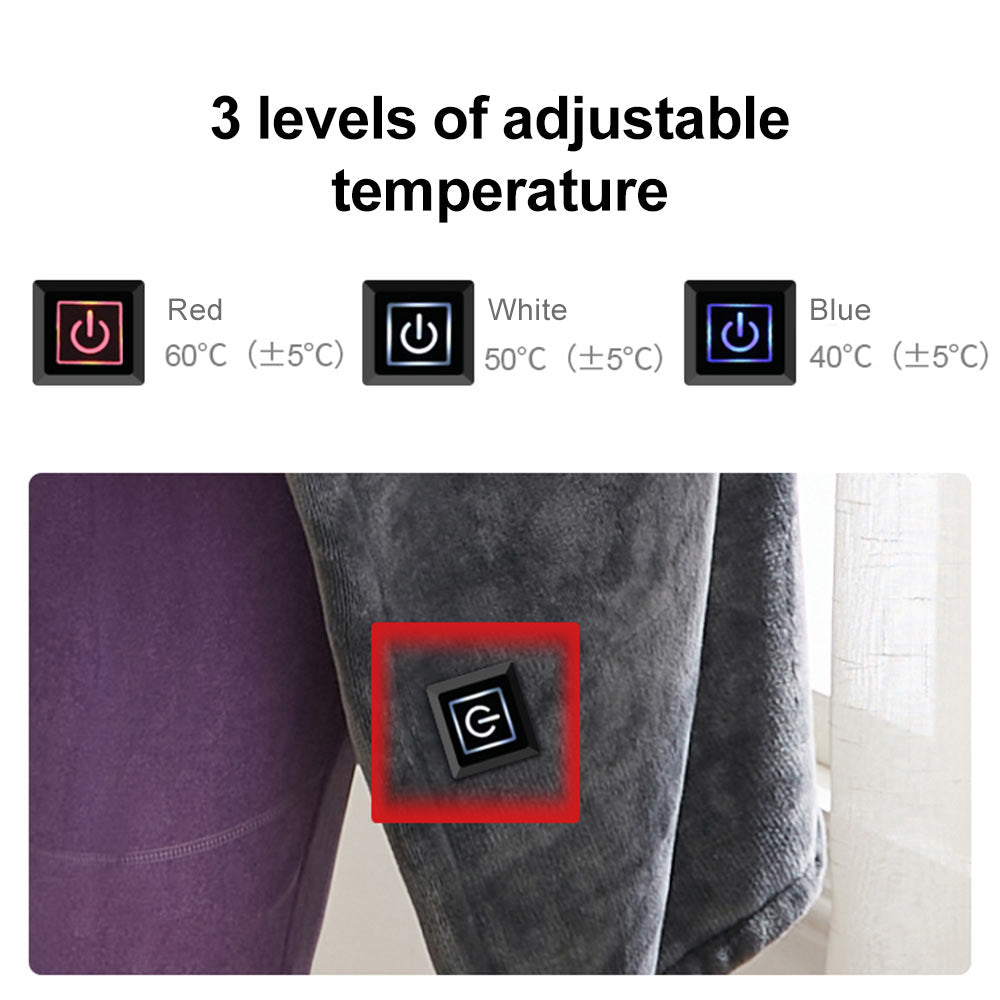 Elektrisch Verwarmbare Draagbare Deken USB Koraalvlies Verwarming Kampeerdeken Oplaadbaar Outdoor Reizen | Sulvida
