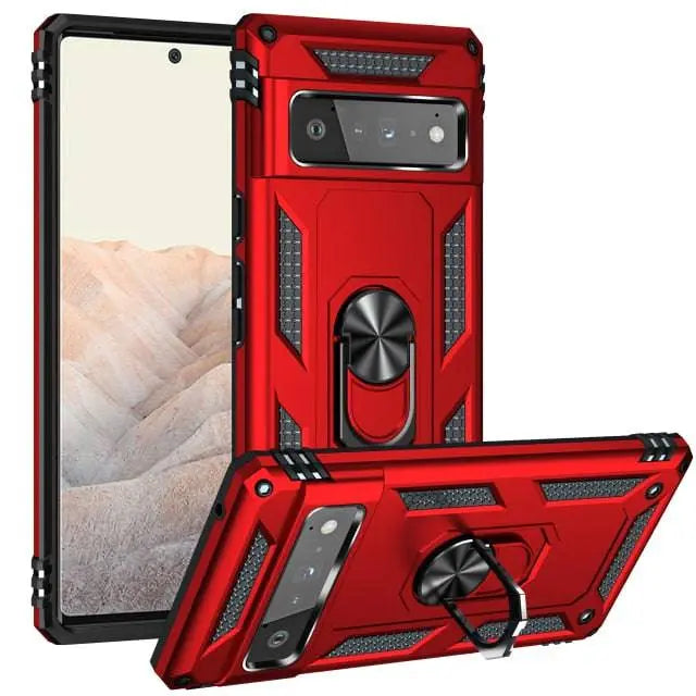 Coque de téléphone avec anneau et support pour Google Pixel 6 Pro coque de protection hybride antichoc en TPU silicone | Sulvida