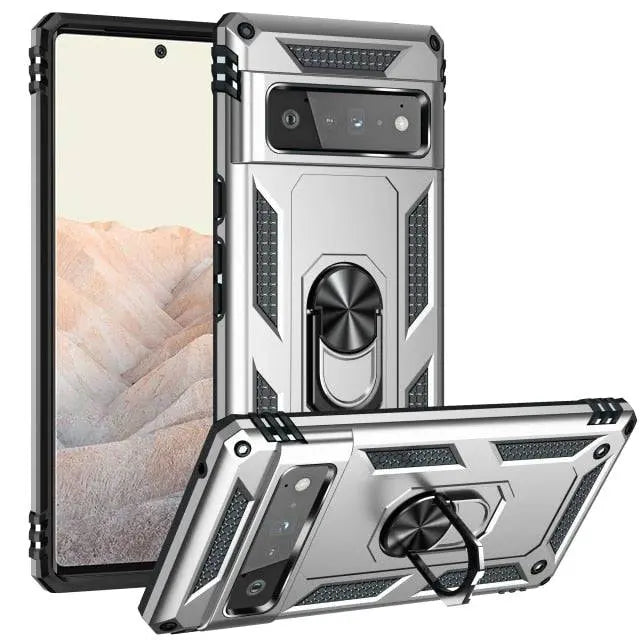 Coque de téléphone avec anneau et support pour Google Pixel 6 Pro coque de protection hybride antichoc en TPU silicone | Sulvida