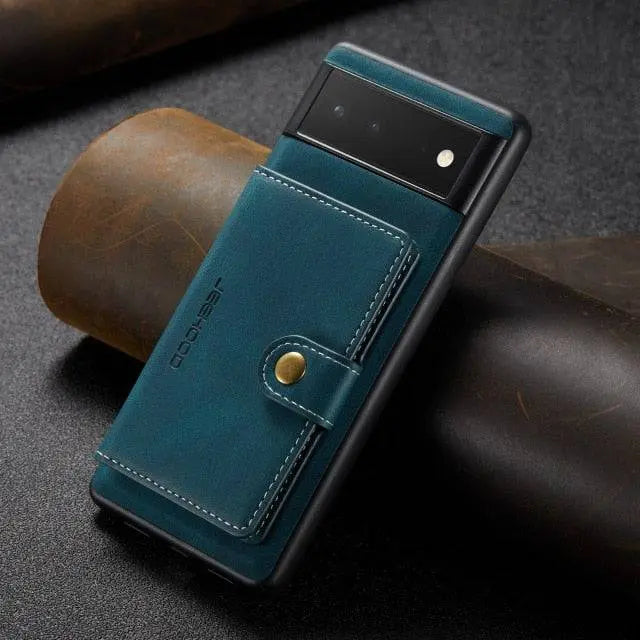 Étui portefeuille vintage en cuir pour smartphone avec porte-cartes et fonction support marron vintage noir protection | Sulvida