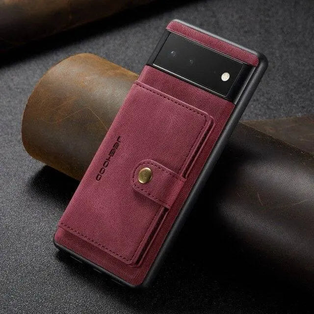 Étui portefeuille vintage en cuir pour smartphone avec porte-cartes et fonction support marron vintage noir protection | Sulvida