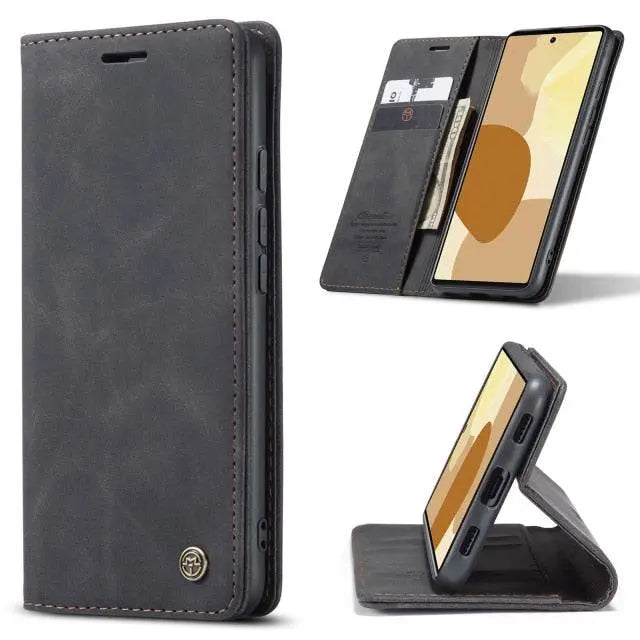 Étui portefeuille en cuir pour Google Pixel 6 Pro et 6, avec porte-cartes, anti-poussière, fermeture magnétique | Sulvida