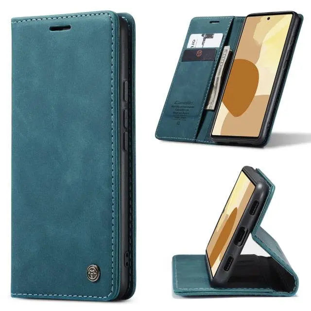 Étui portefeuille en cuir pour Google Pixel 6 Pro et 6, avec porte-cartes, anti-poussière, fermeture magnétique | Sulvida