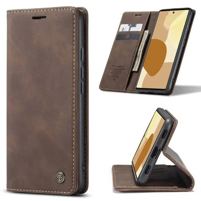 Étui portefeuille en cuir pour Google Pixel 6 Pro et 6, avec porte-cartes, anti-poussière, fermeture magnétique | Sulvida