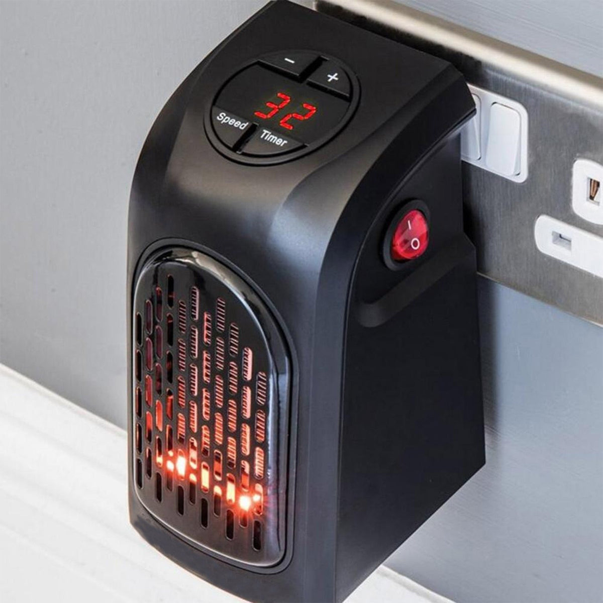 Compacte Stekkerverwarmer 400W Keramisch Verwarmingselement Digitale Thermostaat Energiezuinig Verwarmen | Sulvida
