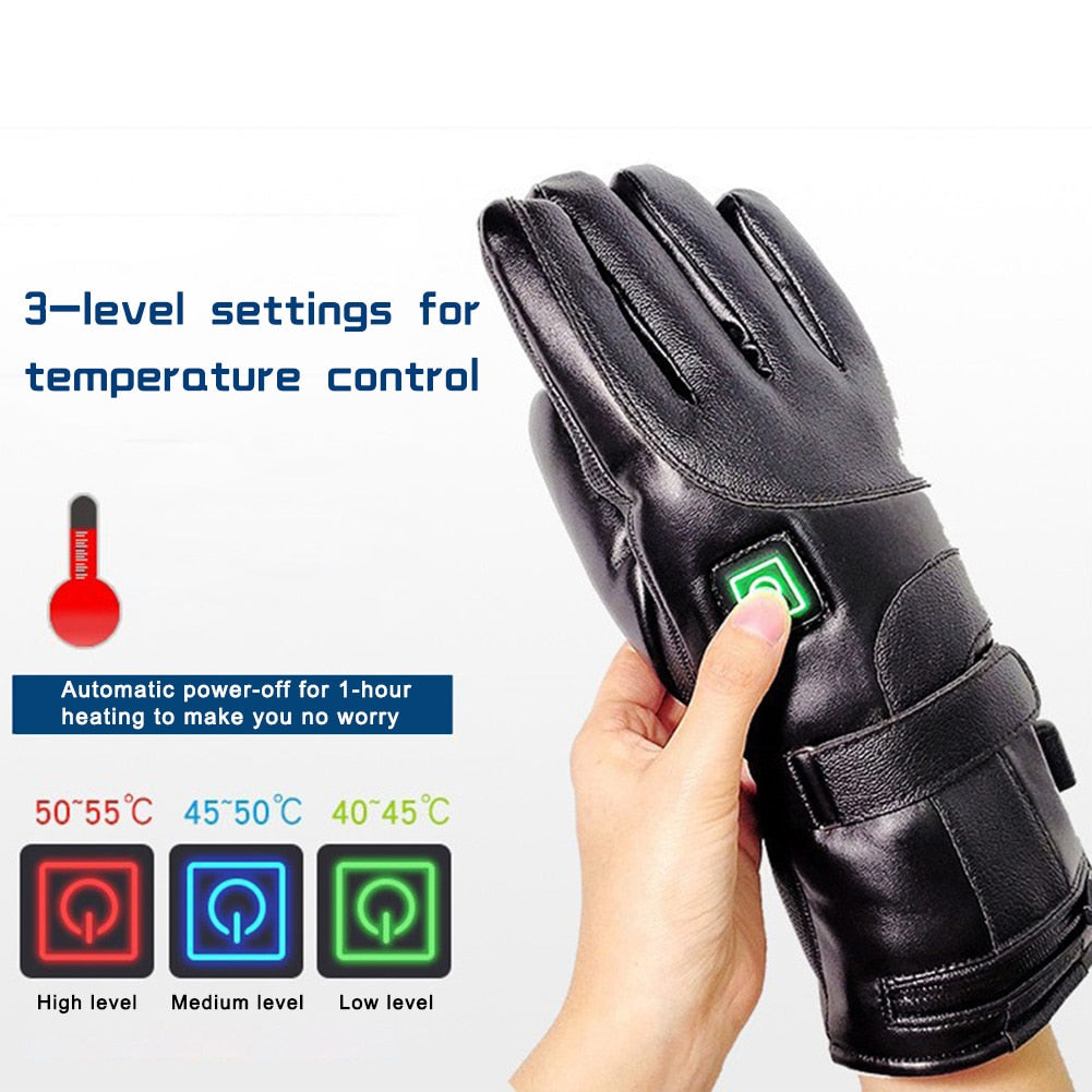 Verwarmde Handschoenen Winddicht Touchscreen Oplaadbaar 7.4V 2800mAh 3 Temperaturen Ski Wandel Fiets | Sulvida