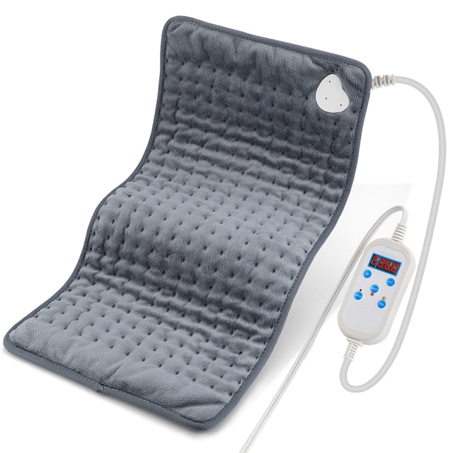Elektrisch Verwarmingskussen Digitaal 76x40cm Grijs Rood Blauw Instelbaar Warmtepad Therapeutisch Comfort | Sulvida