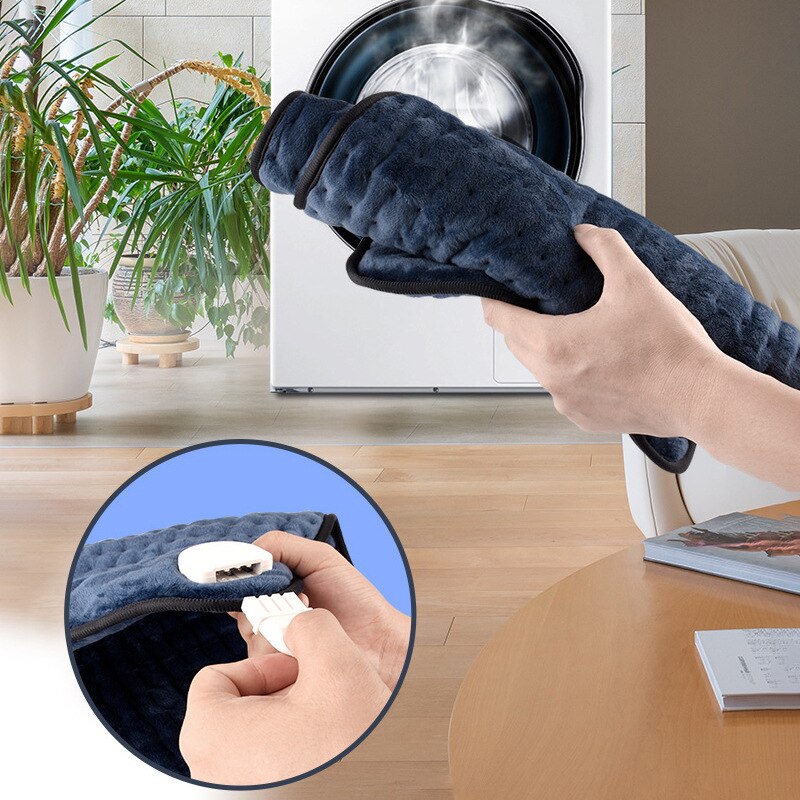 Elektrisch Verwarmingskussen Digitaal 76x40cm Grijs Rood Blauw Instelbaar Warmtepad Therapeutisch Comfort | Sulvida