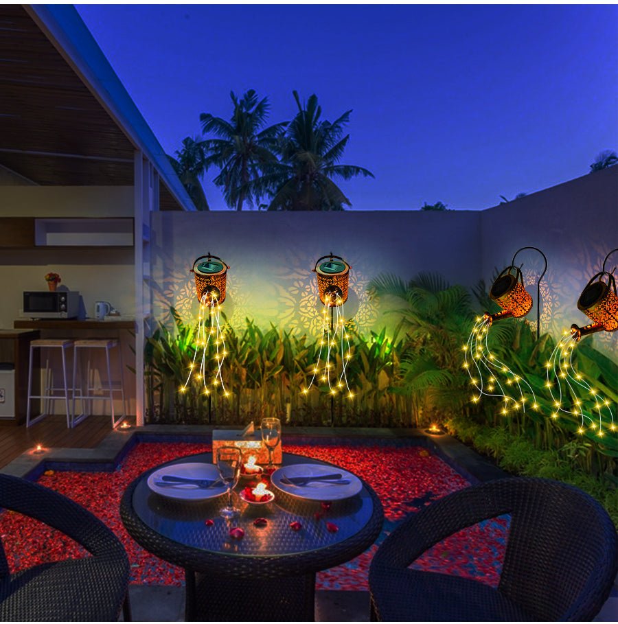 Solar Waterval Lichtslinger 80cm Tuinverlichting Warm Wit LED Decoratief Tuinsfeerlicht Buitenverlichting | Sulvida
