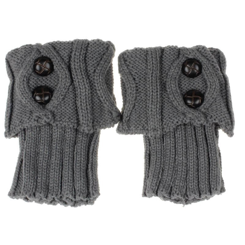 Elastische Enkelwarmers Sokken met Knoopdetail Gebreide Beenwarmers Dames Retro Wintermode Accessoire | Sulvida