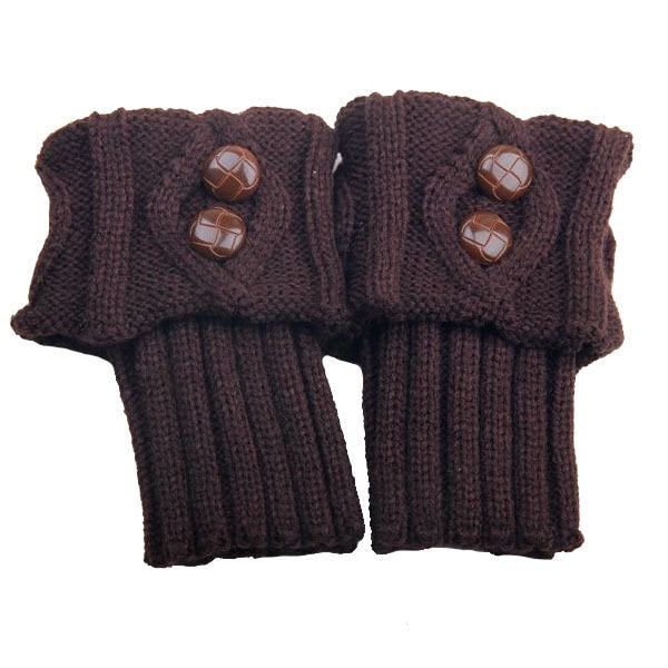 Elastische Enkelwarmers Sokken met Knoopdetail Gebreide Beenwarmers Dames Retro Wintermode Accessoire | Sulvida