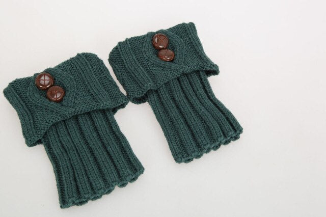 Elastische Enkelwarmers Sokken met Knoopdetail Gebreide Beenwarmers Dames Retro Wintermode Accessoire | Sulvida