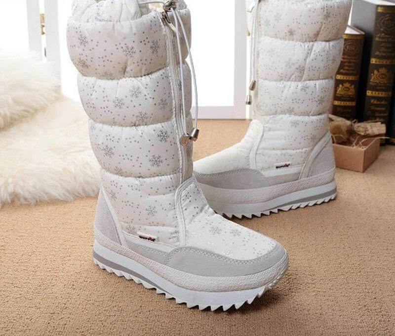 Dameslaarzen pluche tot op de knie zwart met rits nylon winterlaarzen warm gevoerd comfortabel dames | Sulvida