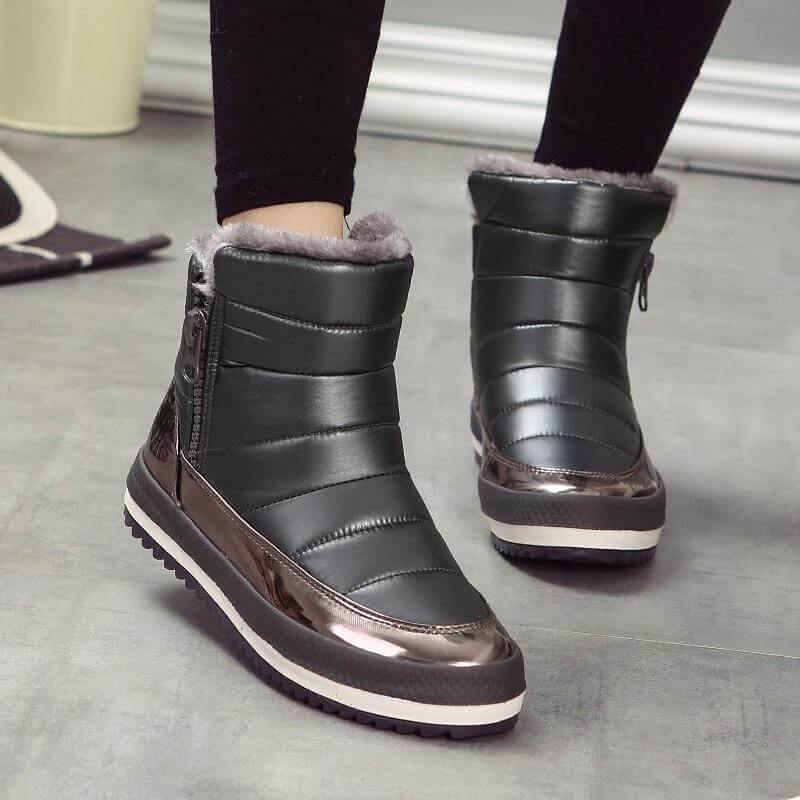 Dames winterlaarzen met warme voering ritssluiting antislip comfortabel zwart bruin voor dagelijks gebruik | Sulvida