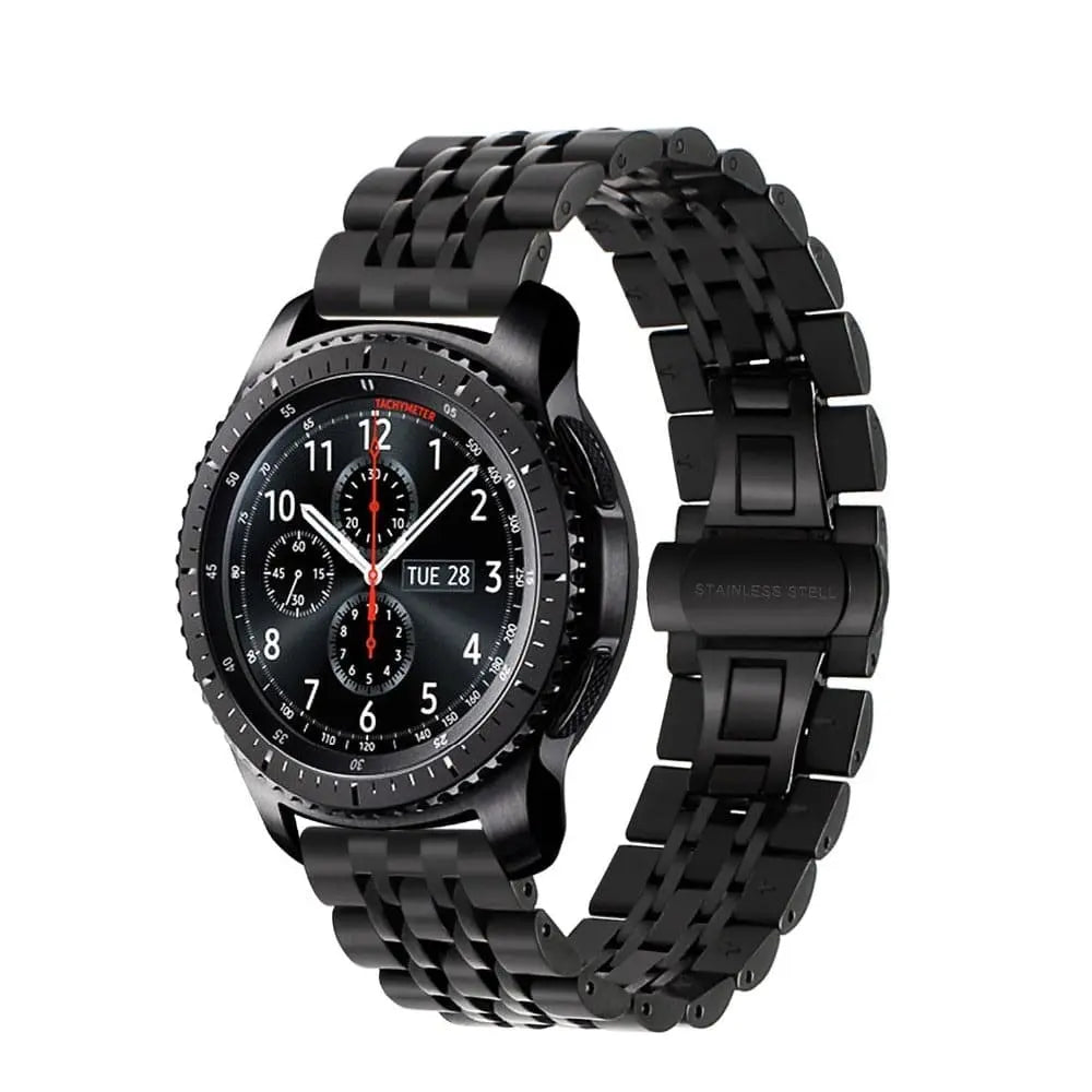 Bracelet à maillons en acier pour Galaxy Watch 22mm, réglable, en acier inoxydable, argenté ou doré, bracelet pour montre connectée | Sulvida