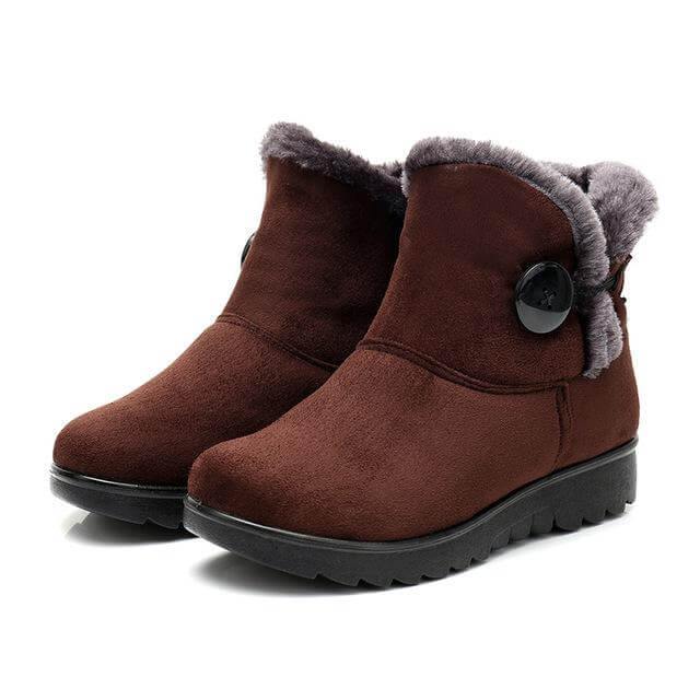 Dames Enkellaarsjes Winterlaarzen Gevoerd Warm Waterdicht Sneeuwlaarsjes Knoopsluiting Comfortabel 36-41 | Sulvida