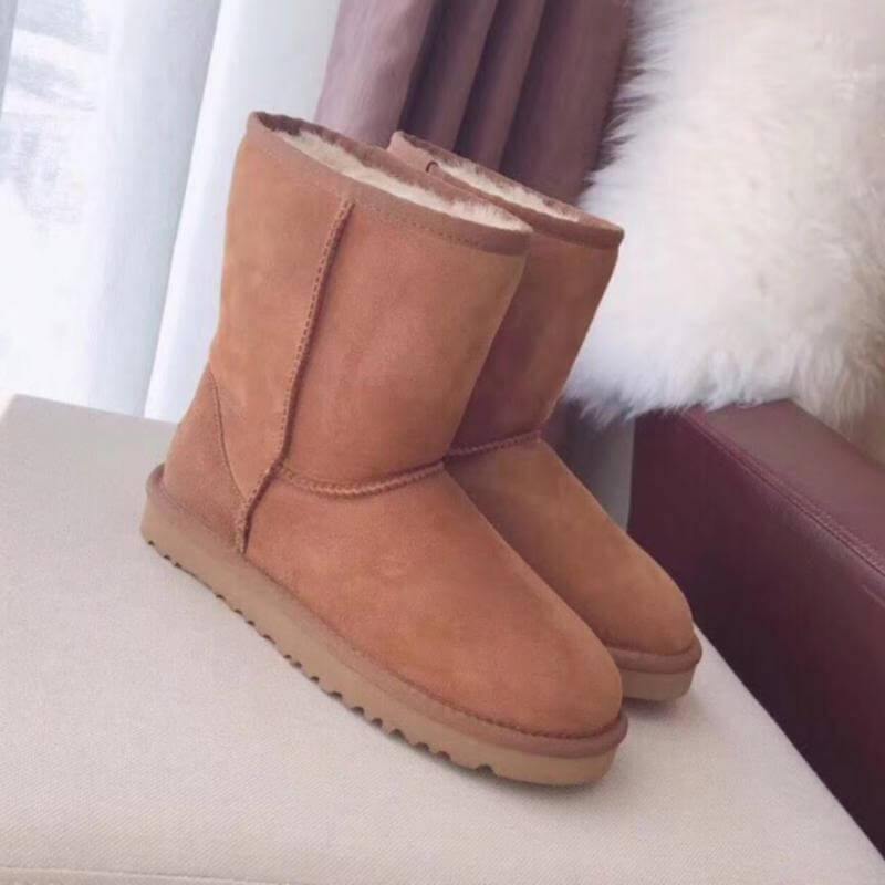 Warme Leren Enkellaarsjes Natuurlijk Leer Platte Zool Instapmodel Winterlaarzen Casual Dames Comfortabel | Sulvida