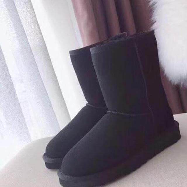 Warme Leren Enkellaarsjes Natuurlijk Leer Platte Zool Instapmodel Winterlaarzen Casual Dames Comfortabel | Sulvida