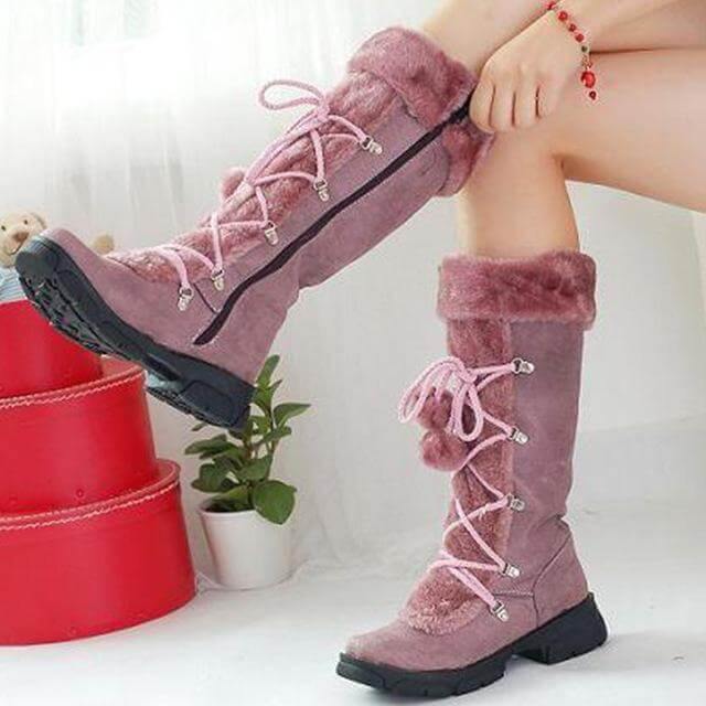 Stijlvolle Halfhoge Snowboots met Vetersluiting – Warme Waterdichte Winterlaarzen Dames Maat 36-47 Outdoor | Sulvida
