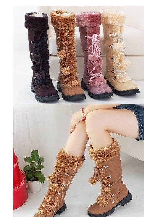 Stijlvolle Halfhoge Snowboots met Vetersluiting – Warme Waterdichte Winterlaarzen Dames Maat 36-47 Outdoor | Sulvida
