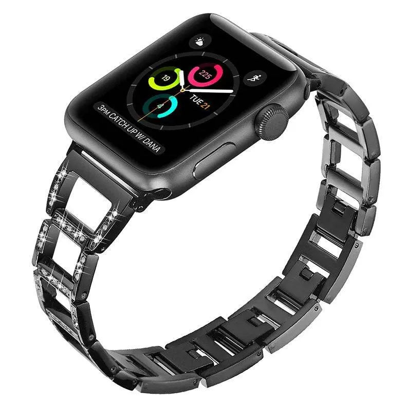 Bracelet pour montre connectée Apple Watch Series 12 42/46mm et Ultra 4 49mm, bracelet à maillons en acier inoxydable | Sulvida