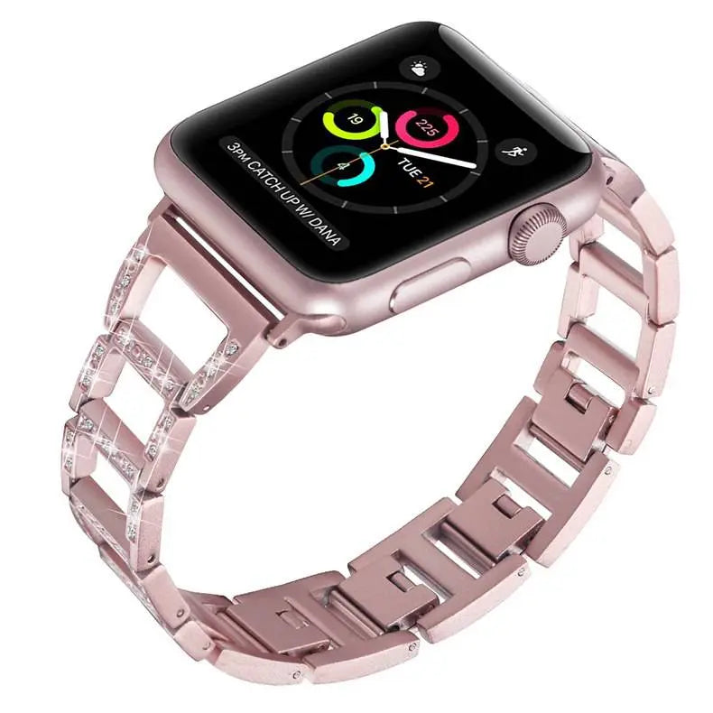 Bracelet pour montre connectée Apple Watch Series 12 42/46mm et Ultra 4 49mm, bracelet à maillons en acier inoxydable | Sulvida