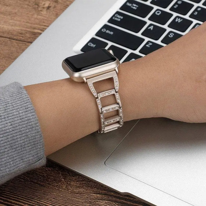 Bracelet pour montre connectée Apple Watch Series 12 42/46mm et Ultra 4 49mm, bracelet à maillons en acier inoxydable | Sulvida